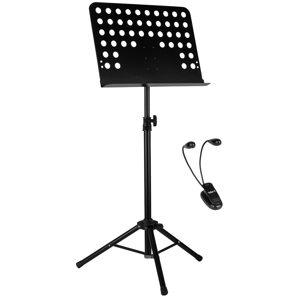 Talent MUS2 Tripod Music Stand with MSL22 ClipOn LED Light Bundle